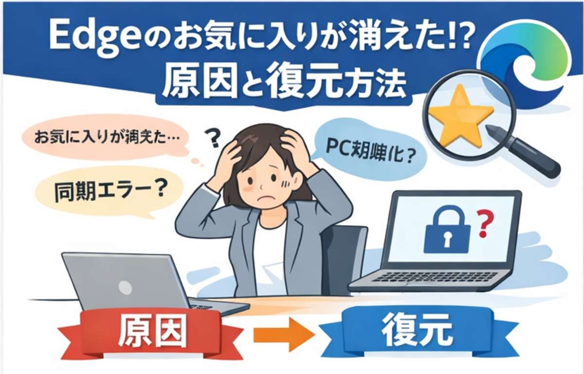Edgeお気に入り消えた原因と復元｜福岡パソコン修理対応